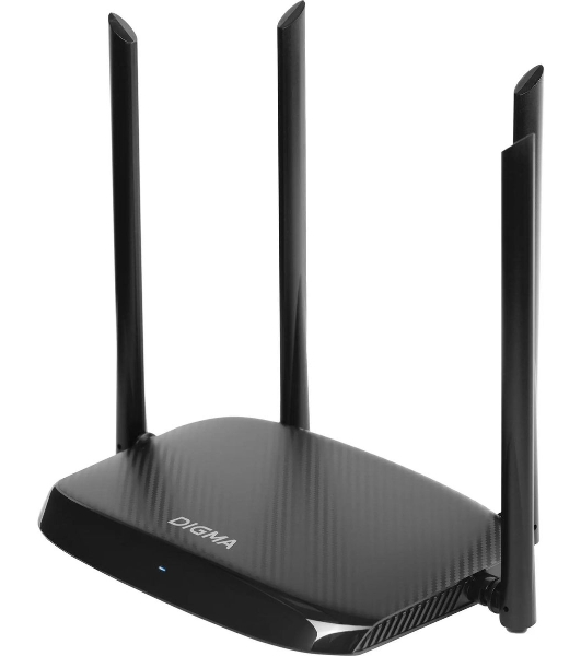Роутер беспроводной Digma DWR-AC1201 AC1200 10/100BASE-TX черный (упак.:1шт)