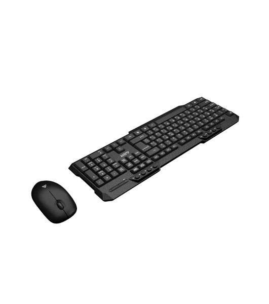 Комплект клавиатура и мышь ABR KW807 черный, интерфейс USB, беспроводной, 2.4G, RU/EN