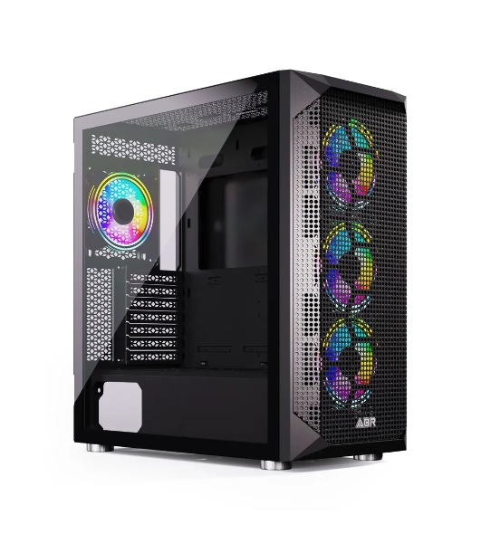 Компьютерный корпус ABR Quantum черный (1хUSB Type-C, 2хUSB 2.0, HD Audio, 4xRGb Fan, ATX, E-ATX)