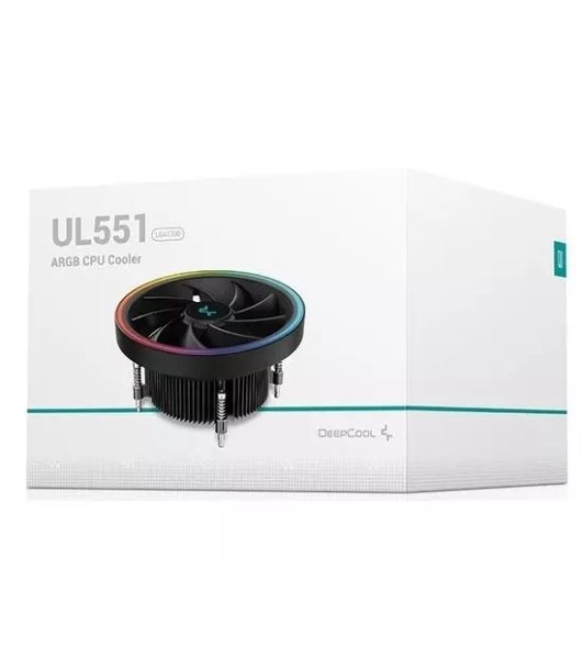 Кулер для процессора DEEPCOOL UL551 черный,(только сокет 1700), 136 мм, алюминий, 1800 об/мин, 26.8 дБ, 4 pin, 95 Вт, 71 мм