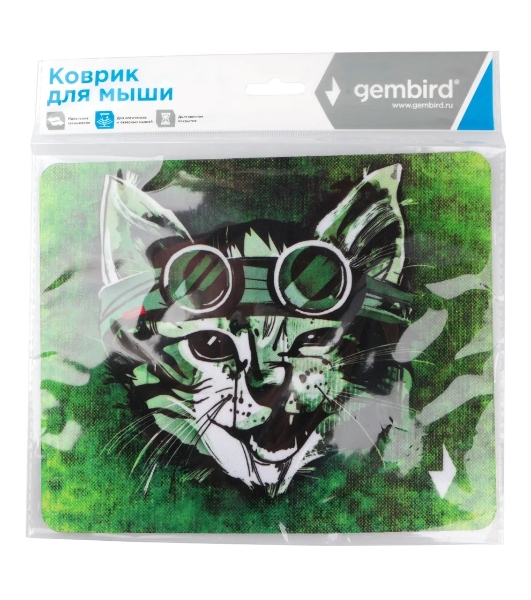 Коврик для мыши Gembird MP-ART18, 'хитрый кот', 250х200х2мм, ткань/резина, пакет