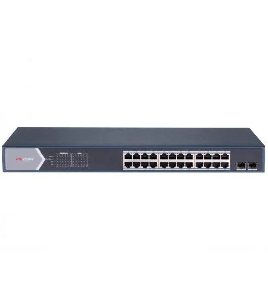 Коммутатор Hikvision DS-3E1526P-SI, 24×1 Гбит/с PoE+ + 2×1 Гбит/с SFP, настраиваемый