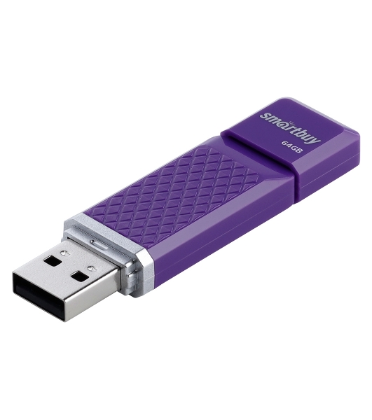 Флешка USB Smartbuy Quartz Violet (SB64GBQZ-V), 64Gb, USB 2.0, R/W 25/15, фиолетовый