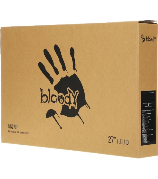 Монитор 27' Bloody MN270F IPS 1920x1080, 180 Гц, 1 мс, 16:9, 300 кд/м², 2xHDMI, 1xDP, 1x3.5 мм, черный