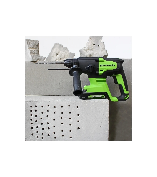 Перфоратор аккумуляторный бесщеточный GreenWorks GD24SDS2 2 ДЖ, 24V, c 1хАКБ 4 Ач и ЗУ в сумке (3803007UB)