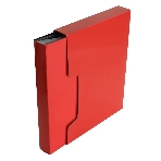 Папка с 100 прозрачными вкладками Бюрократ DeLuxe DLVBOX100RED A4, пластик, 0.7мм, красный в коробе, фото 1