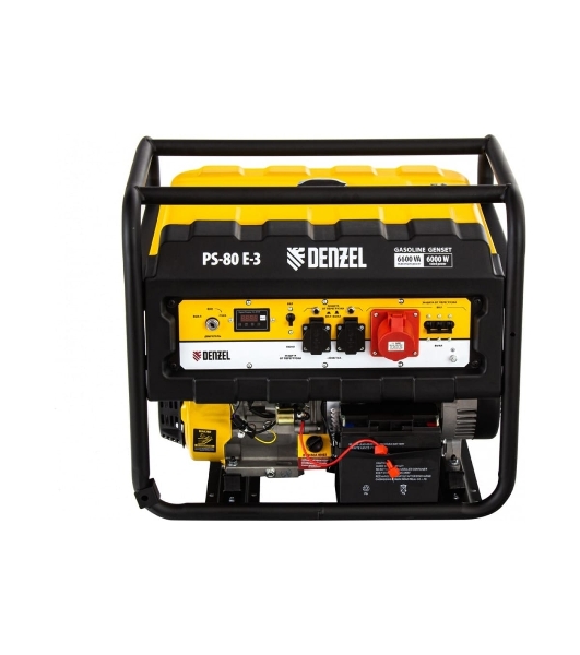 Электрогенератор бензиновый Denzel PS 80 E-3, 6.5 кВт, 85 дБ, 87 кг