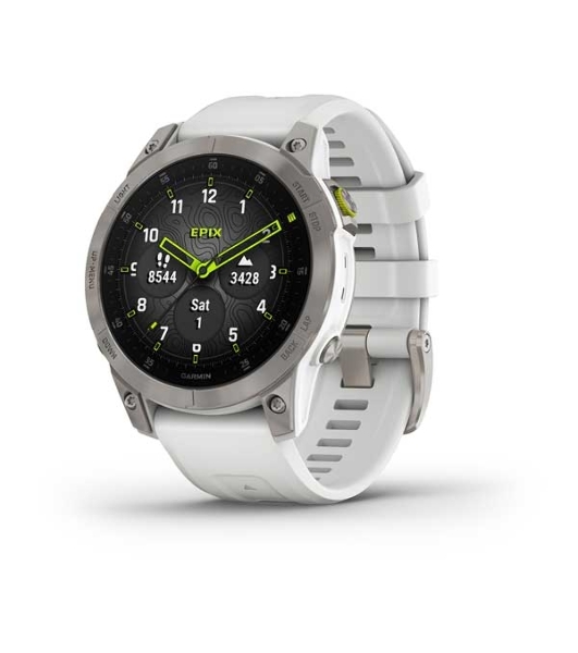 Умные часы Garmin Epix (Gen 2) Sapphire, 1.3' AMOLED, Wi-Fi, Bluetooth, ANT+, GPS, IPX8, титановый белый