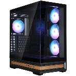 Компьютерный корпус ZALMAN P40 NAMU, ATX, черный, WINDOW, WOODEN ELEMENTS, 2xCombo(2.5” or 3.5”), 1xUSB TYPE-C, 2xUSB 3.0, SIDE 3x120мм ARGb, REAR 1x120мм ARGb, фото 1