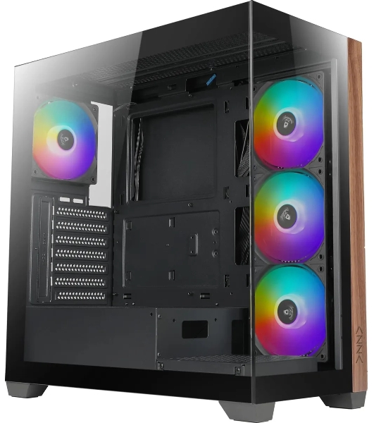 Компьютерный корпус Azza Neptune черный без БП ATX 5x120мм 2x140мм 2xUSB2.0 1xUSB3.0 audio bott PSU