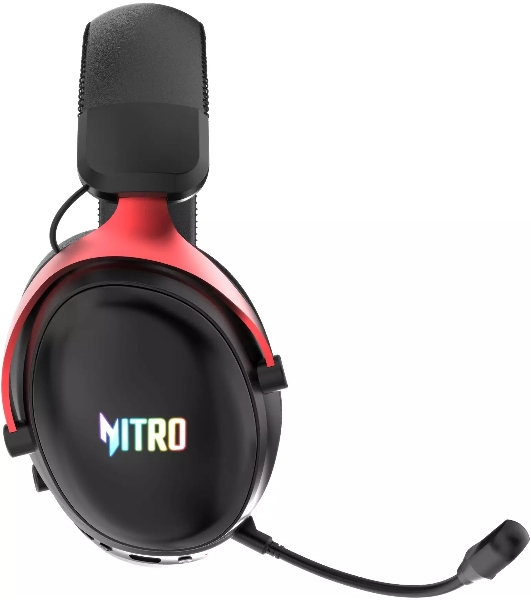 Гарнитура Acer OHR401 чёрный, беспроводная + проводная, USB/Bluetooth/mini jack 3.5 мм, до 55 ч, подсветка