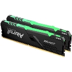 Оперативная память Kingston Fury Beast, DDR4, 16GB (2x8GB), 3200MHz, CL16, DIMM, с радиатором, RGB, черный, фото4