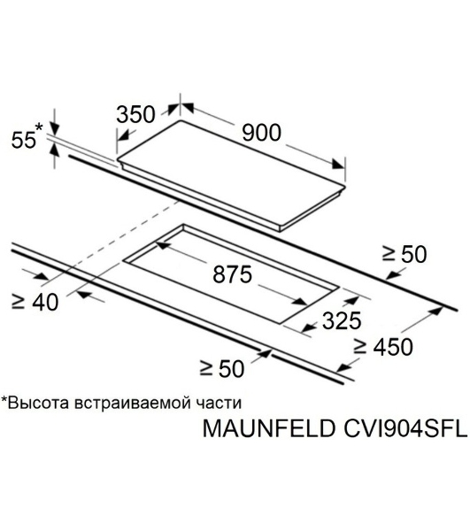 Индукционная варочная панель Maunfeld CVI904SFLBK LUX Inverter