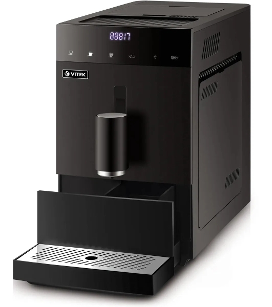 Кофемашина автоматическая Vitek Metropolis VT-8700 черный, зерновой кофе, 1.2 л, 1350 Вт, 20 Бар