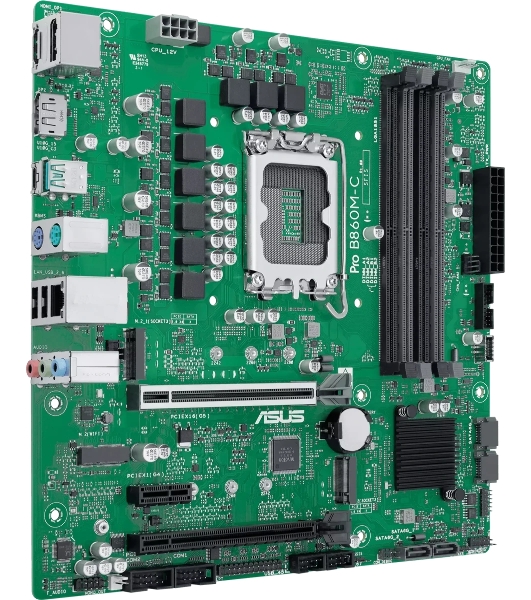 Материнская плата ASUS PRO B860M-C-CSM, LGA 1851, Intel B860, 4xDDR5, 4xSATA, 2xM.2, 1xPCIe 5.0 x16, 1xPCIe 4.0 x16, 1xPCIe 3.0 x1, 1xHDMI, 2xDP, 1x1Gb LAN, 1xUSB-C 10Gbps, 1xUSB-A 10Gbps, 2xUSB-A 2.0, 3x3.5 мм, 7.1, mATX