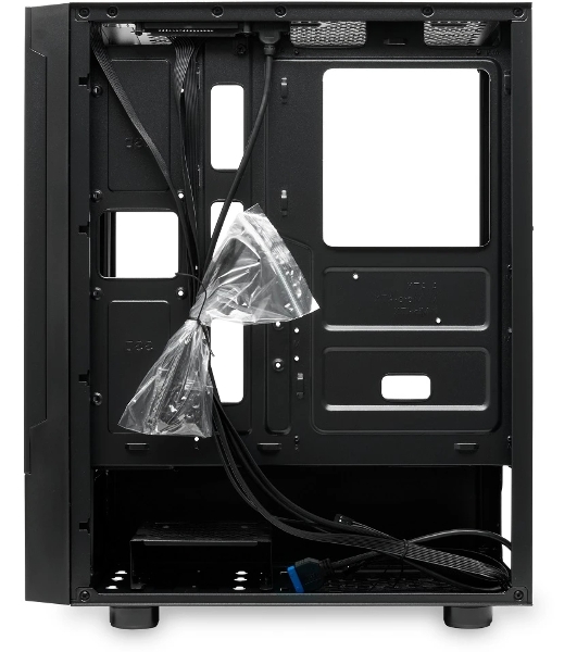 Компьютерный корпус без блока питания Case HSPD M540, Mesh Mid Tower, черный, TG, 0.45 SPCC, no fans, ATX, mATX, mITX, 160/300/150мм, 2x2.5', 2x3.5', 7xPCI, 1xUSB-A 3.0, 2xUSB-A 2.0, 365x216x405мм