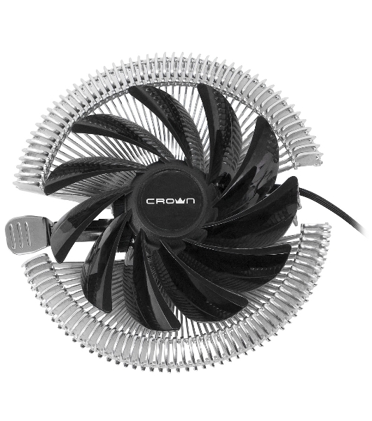 Кулер для процессора Crown CM-S1250TPWM v2 серебристый/черный, 95 мм, алюминий, 2000 об/мин, 28.7 дБ, 4 pin, 125 Вт, 53 мм