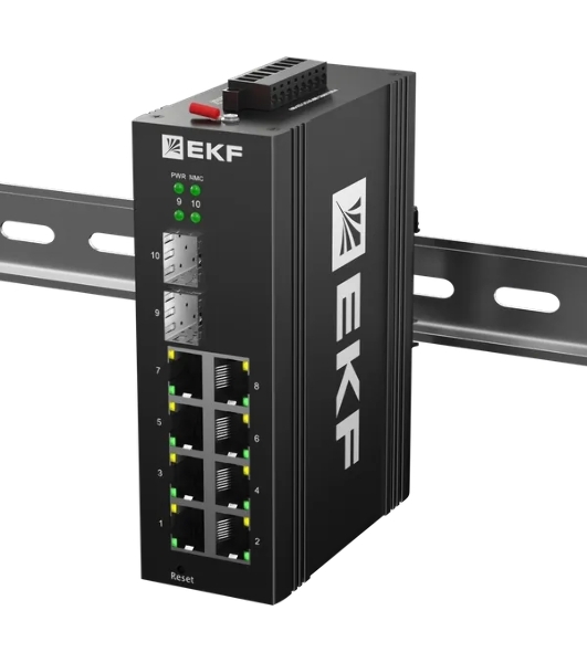 Коммутатор EKF TSX-ML2-2GX/SFP-8GTP, 8×1 Гбит/с PoE + 2×1 Гбит/с SFP, управляемый