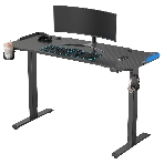 Стол игровой Cactus CS-EDL-GbK столешница МДФ черный, каркас черный, фото7