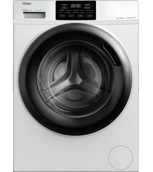 Стиральная машина Haier HW60-BP10919B белая, загрузка фронтальная 6кг, 1000 об/мин., класс: A+++