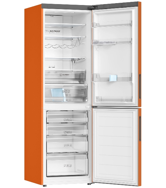 Холодильник Haier C2F636CORGU1 оранжевый двухкамерный 256/108 л морозилка снизу, No Frost