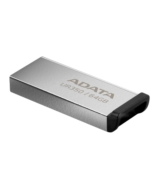 Флешка USB ADATA UR350 (UR350-64G-RSR/BK), 64Gb, USB 3.2, R/W 100/15, серебристый/черный