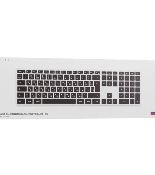 Клавиатура беспроводная Satechi Slim X3 Bluetooth Backlit Keyboard, Bluetooth, Серебристый ST-BTSX3S-RU