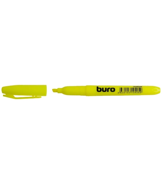 Текстовыделитель Buro Base, скошенный пишущий наконечник, 1-4мм, желтый, коробка