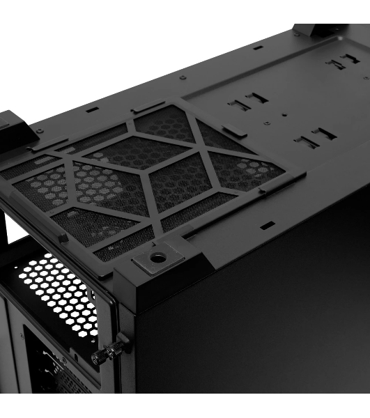Компьютерный корпус без блока питания Case HSPD M541, Mesh Mid Tower, черный, TG, 0.7 SPCC, no fans, ATX, mATX, mITX, 170/405/210мм, 2x2.5', 2x3.5', 7xPCI, 1xUSB-A 3.0, 2xUSB-A 2.0, 465x220x485мм