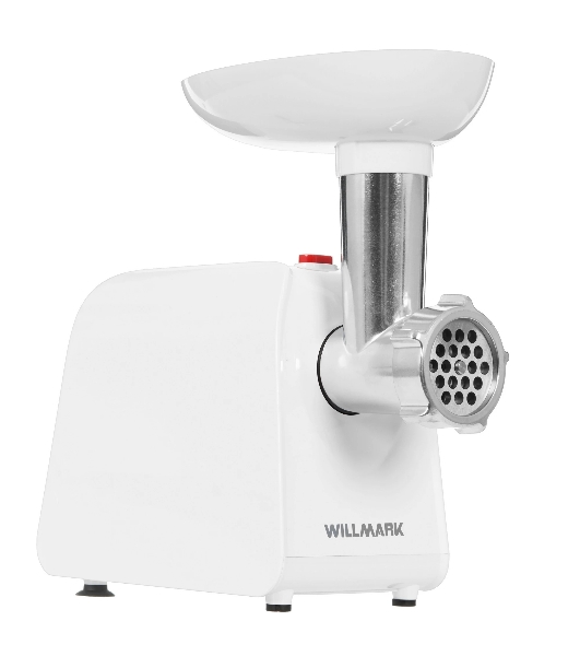Мясорубка электрическая Willmark WMG-2043JW белый, 2000 Вт, 2.4 кг/мин, реверс, защита от перегрузки, насадки - 5