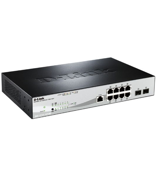 Коммутатор D-Link DGS-1210-10P/ME/A1A, 8×1 Гбит/с + 2×1 Гбит/с SFP, управляемый