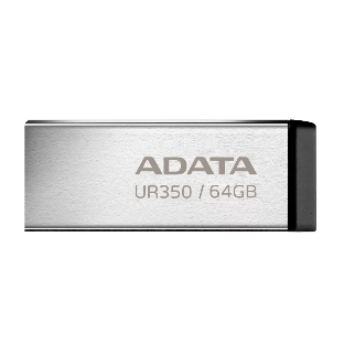 Флешка USB ADATA UR350 (UR350-64G-RSR/BK), 64Gb, USB 3.2, R/W 100/15, серебристый/черный