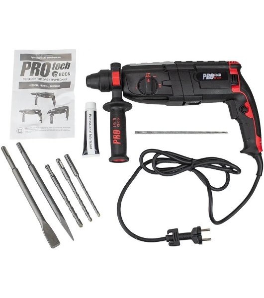 Перфоратор Edon ProTech 1400RH, SDS-plus, 1500 Вт, 3,2 Дж, от сети