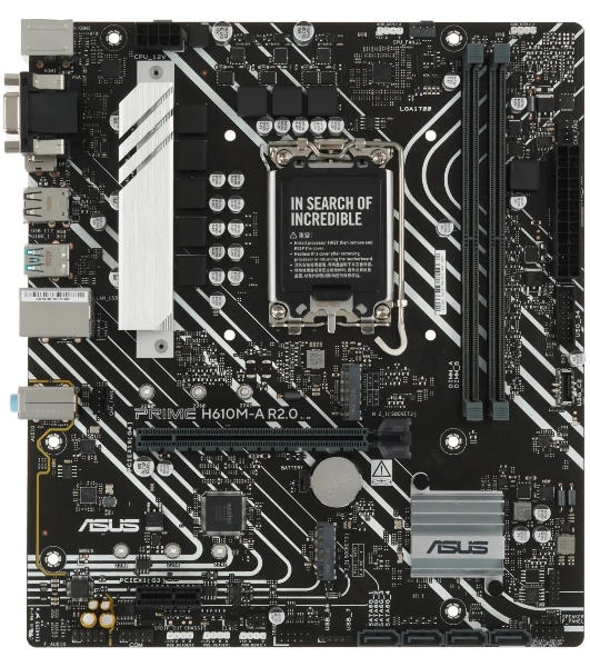 Материнская плата ASUS PRIME H610M-A R2.0, LGA 1700, Intel H610, 2xDDR5, 4xSATA, 2xM.2, 1xPCIe 4.0 x16, 1xPCIe 3.0 x1, 1xVGA, 1xHDMI, 1xDP, 1x1Gb LAN, 1xUSB-A 10Gbps, 4xUSB-A 2.0, 3x3.5 мм, 7.1, mATX