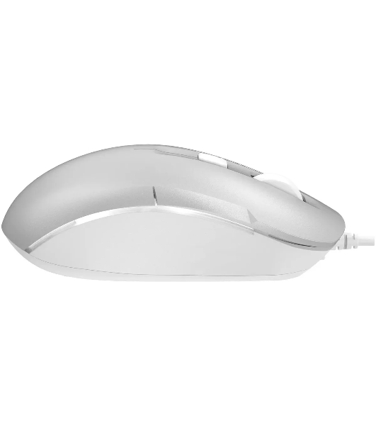 Мышь проводная A4Tech Fstyler FM26 серебристый/белый, 1600 dpi, USB, кнопки - 4