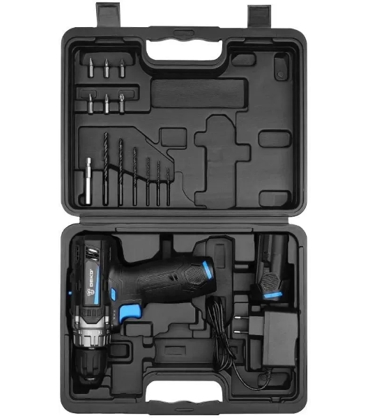 Дрель-шуруповерт Deko DKCD12V PRO, 12 В, 2 Ач, 32 Нм, щеточный