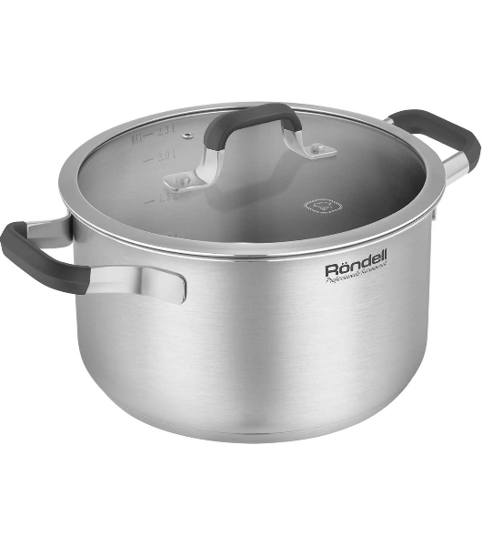 Кастрюля Rondell Stolz RDS-1752, 2.3 л, 18 см, с крышкой, стальной