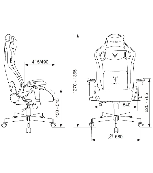 Кресло Бюрократ Knight Outrider Light-20 черный, ткань, 120 кг, механизм качания