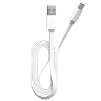 Кабель Maxvi MC-01F white USB-A - microUSB, 2A Плоский кабель, ток макс. нагрузки 2А, макс. напряжение 5V; стандарт USB 2.0; длина 1м, материал PVC, белый, фото 1
