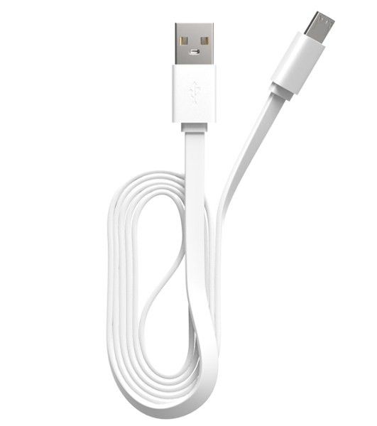 Кабель Maxvi MC-01F white USB-A - microUSB, 2A Плоский кабель, ток макс. нагрузки 2А, макс. напряжение 5V; стандарт USB 2.0; длина 1м, материал PVC, белый