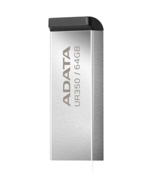 Флешка USB ADATA UR350 (UR350-128G-RSR/BK), 128Gb, USB 3.2, R/W 100/15, серебристый/черный