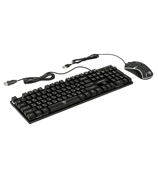 Комплект клавиатура+мышь Nakatomi KMG-2305U проводной, USB, 1600 DPI, черный
