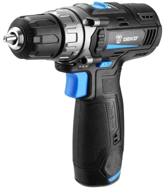 Дрель-шуруповерт Deko DKCD12V PRO, 12 В, 2 Ач, 32 Нм, щеточный