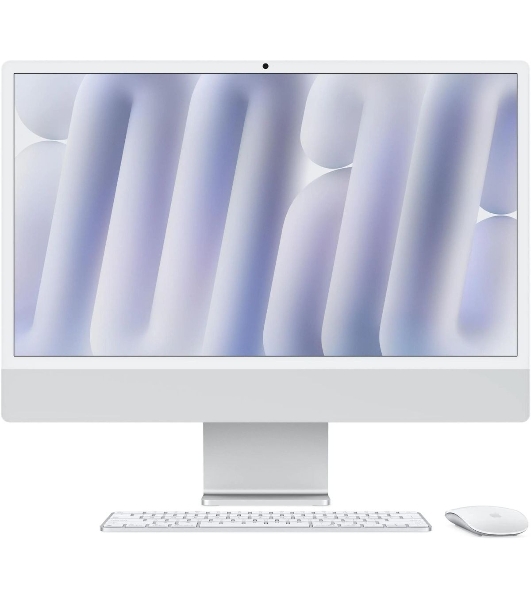 Моноблок Apple iMac A3247 24' 4.5K M4 8 core (4) 16Gb SSD256Gb 8 core GPU macOS WiFi BT 143W клавиатура мышь Cam серебристый 4480x2520