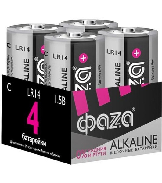Элемент питания алкалиновый C/LR14 1.5В Alkaline Pack-4 (уп.4шт) ФАZА 5033160