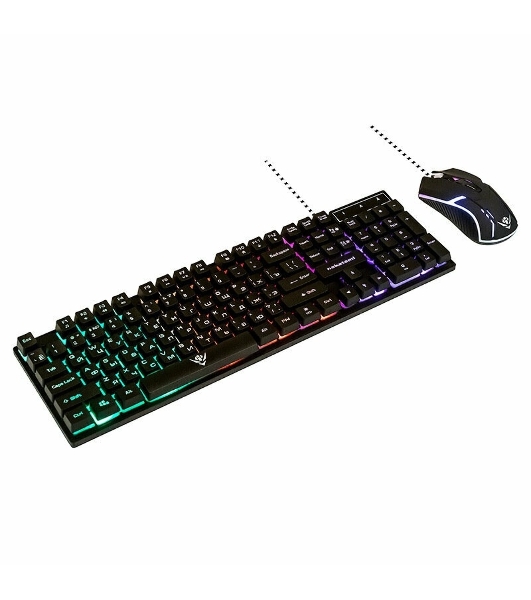 Комплект клавиатура+мышь Nakatomi KMG-2305U проводной, USB, 1600 DPI, черный
