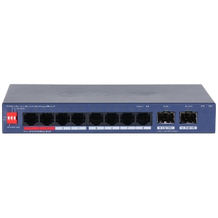 Коммутатор Dahua DH-CS4210-8GT-110, 8×1 Гбит/с + 2×1 Гбит/с SFP, управляемый