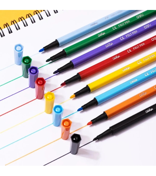Фломастеры Deli EC156-24 ColoRun 24 цвета, пластиковая туба