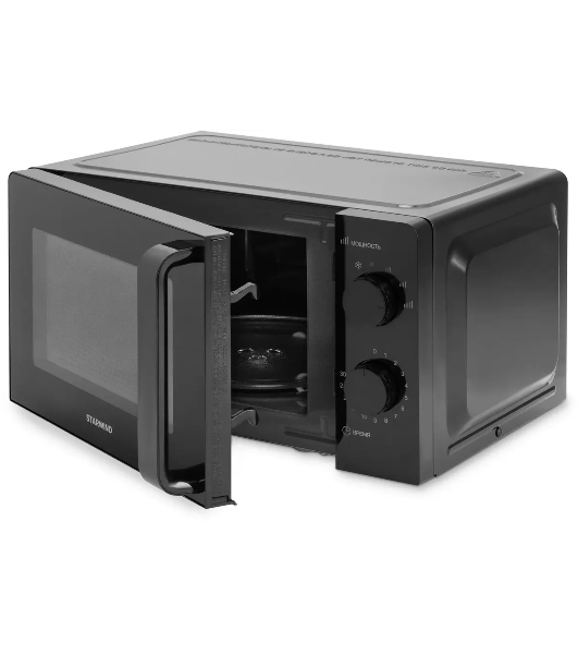 Микроволновая печь Starwind SMW4520 черный, 20 л, 700 Вт, пеключатели - поворотный механизм
