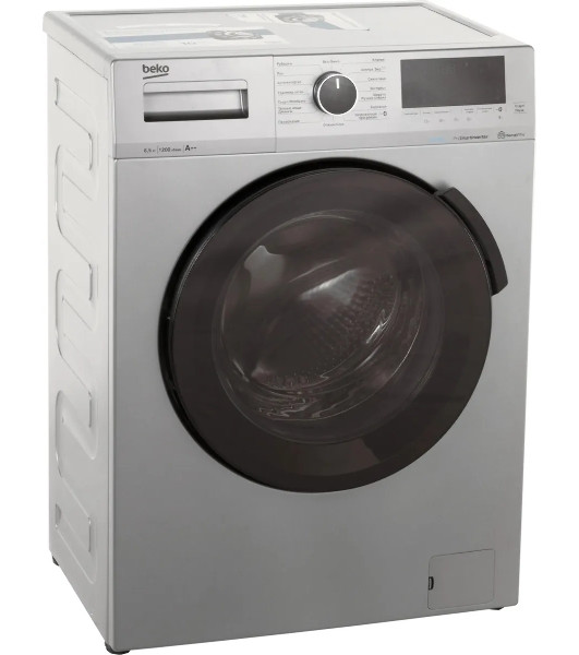 Стиральная машина Beko WSPE6H616S серебристый, загрузка фронтальная 6,5 кг, 1200 об/мин., класс: А++
